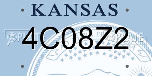 4C08Z2 Kansas License Plate