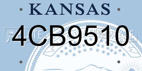 4CB9510 Kansas License Plate
