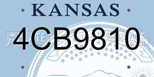 4CB9810 Kansas License Plate