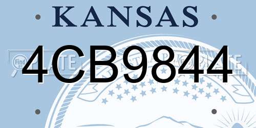 4CB9844 Kansas License Plate