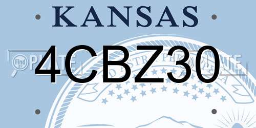 4CBZ30 Kansas License Plate