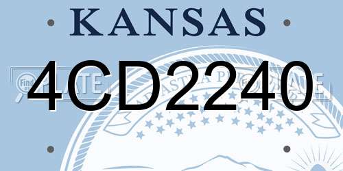 4CD2240 Kansas License Plate