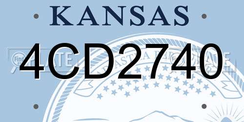 4CD2740 Kansas License Plate