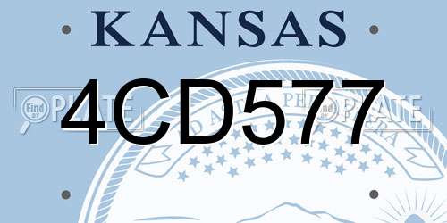 4CD577 Kansas License Plate