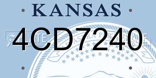 4CD7240 Kansas License Plate