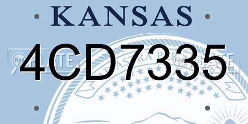 4CD7335 Kansas License Plate