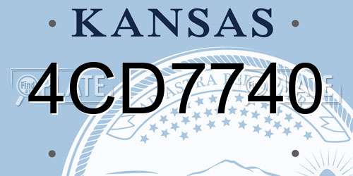 4CD7740 Kansas License Plate