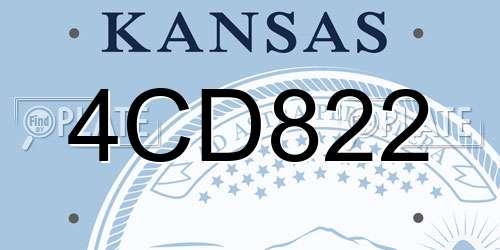 4CD822 Kansas License Plate