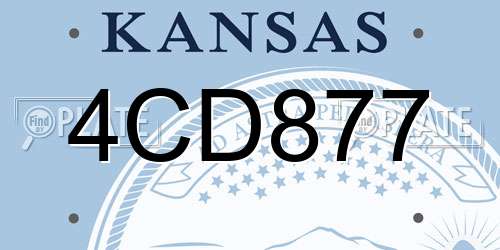 4CD877 Kansas License Plate