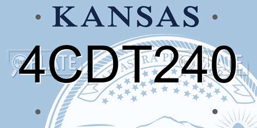 4CDT240 Kansas License Plate