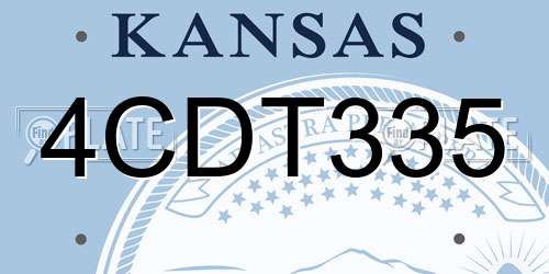 4CDT335 Kansas License Plate