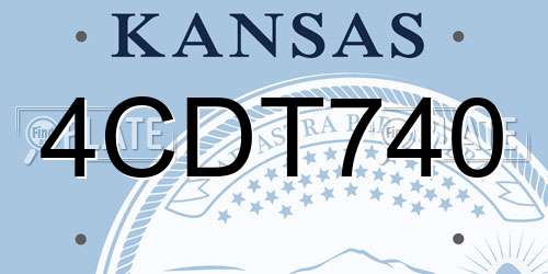 4CDT740 Kansas License Plate