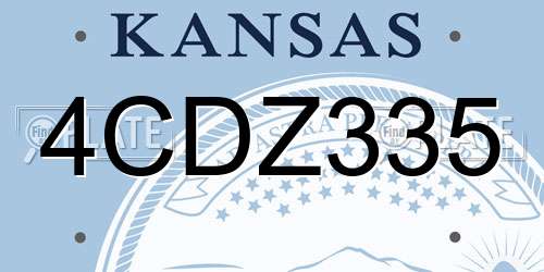 4CDZ335 Kansas License Plate