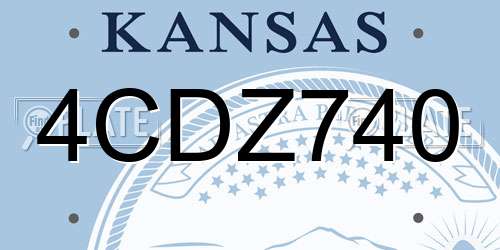 4CDZ740 Kansas License Plate