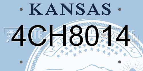 4CH8014 Kansas License Plate