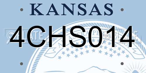 4CHS014 Kansas License Plate