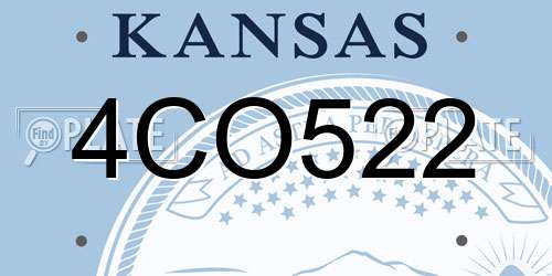 4CO522 Kansas License Plate