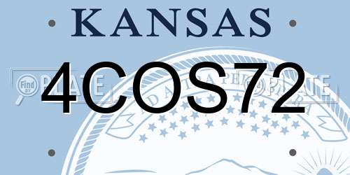 4COS72 Kansas License Plate