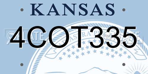 4COT335 Kansas License Plate