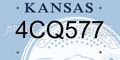 4CQ577 Kansas License Plate