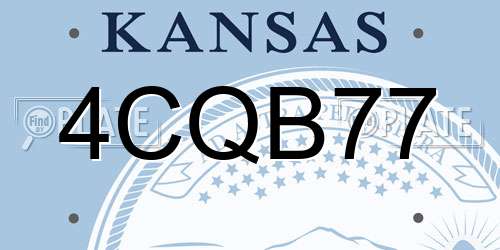 4CQB77 Kansas License Plate