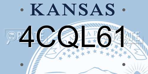 4CQL61 Kansas License Plate