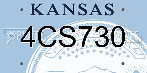 4CS730 Kansas License Plate