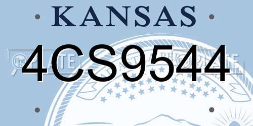 4CS9544 Kansas License Plate