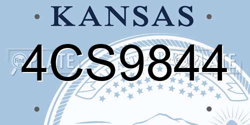 4CS9844 Kansas License Plate