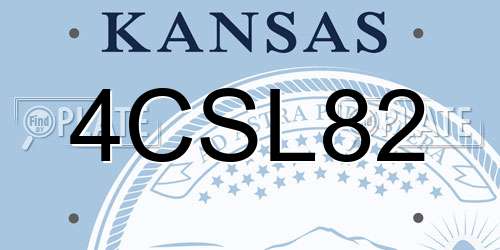 4CSL82 Kansas License Plate