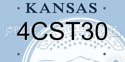 4CST30 Kansas License Plate
