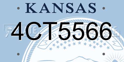4CT5566 Kansas License Plate