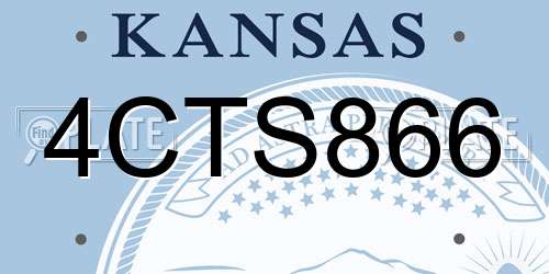 4CTS866 Kansas License Plate