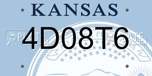 4D08T6 Kansas License Plate