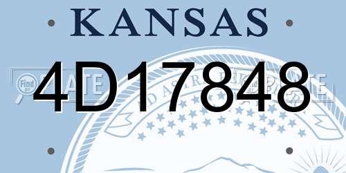 4D17848 Kansas License Plate