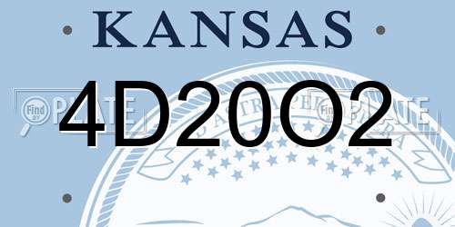 4D20O2 Kansas License Plate