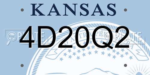4D20Q2 Kansas License Plate