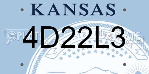 4D22L3 Kansas License Plate