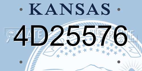 4D25576 Kansas License Plate