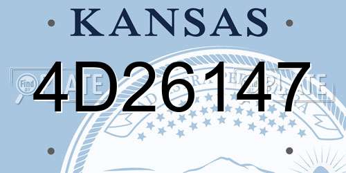 4D26147 Kansas License Plate