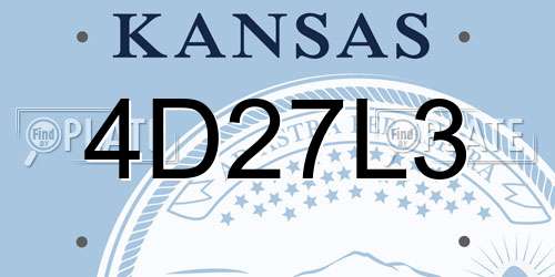 4D27L3 Kansas License Plate