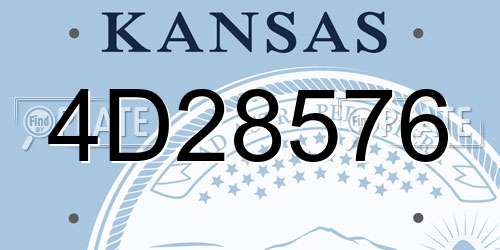 4D28576 Kansas License Plate