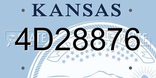 4D28876 Kansas License Plate