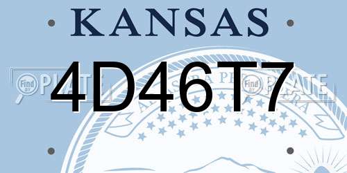 4D46T7 Kansas License Plate