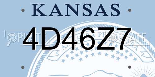 4D46Z7 Kansas License Plate