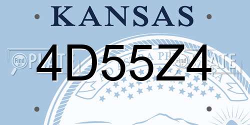 4D55Z4 Kansas License Plate