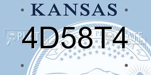 4D58T4 Kansas License Plate