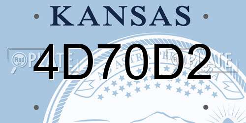 4D70D2 Kansas License Plate