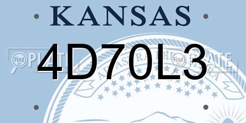 4D70L3 Kansas License Plate