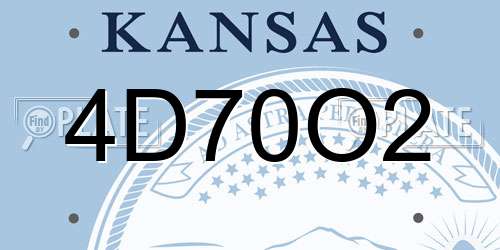 4D70O2 Kansas License Plate